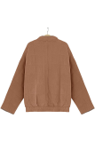 Casual Solid Pocket Zipper Mandarin Collar Outerwear