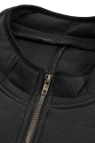Casual Solid Pocket Zipper Mandarin Collar Outerwear