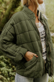 Casual Solid Pocket Zipper Mandarin Collar Outerwear