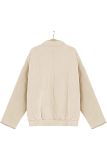 Casual Solid Pocket Zipper Mandarin Collar Outerwear