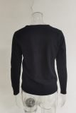 Casual Solid Split Joint Buckle V Neck Tops Sweater