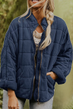 Casual Solid Pocket Zipper Mandarin Collar Outerwear