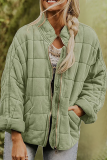 Casual Solid Pocket Zipper Mandarin Collar Outerwear