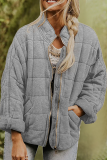 Casual Solid Pocket Zipper Mandarin Collar Outerwear