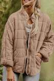 Casual Solid Pocket Zipper Mandarin Collar Outerwear