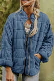 Casual Solid Pocket Zipper Mandarin Collar Outerwear