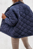 Casual Patchwork Pocket Buckle Turndown Collar Outerwear