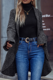 Casual Solid Split Joint Flounce Turndown Collar Outerwear Sweater
