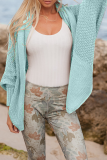 Casual Solid Split Joint Basic Outerwear Sweater