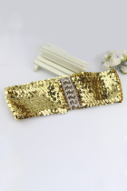 Fashion Elegant Solid Split Joint  Sequins Belts