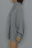 Casual Solid Split Joint Basic Outerwear Sweater