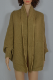 Casual Solid Split Joint Basic Outerwear Sweater