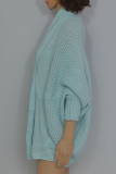 Casual Solid Split Joint Basic Outerwear Sweater