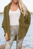 Casual Solid Split Joint Basic Outerwear Sweater