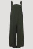 Casual Solid Buttons Capris Loose Jumpsuits