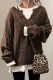 Casual Solid Patchwork V Neck Tops Sweater
