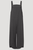 Casual Solid Buttons Capris Loose Jumpsuits