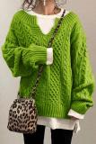 Casual Solid Patchwork V Neck Tops Sweater