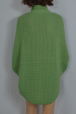 Casual Solid Split Joint Basic Outerwear Sweater