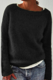 Casual Solid Basic O Neck Tops Sweater