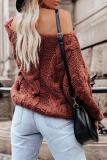 Casual Solid Split Joint Basic Off the Shoulder Tops Sweater
