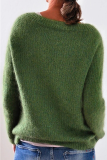 Casual Solid Basic O Neck Tops Sweater