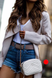 Fashion Elegant Solid Split Joint Turndown Collar Outerwear