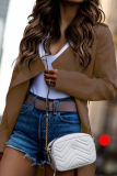 Fashion Elegant Solid Split Joint Turndown Collar Outerwear