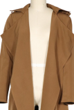 Fashion Elegant Solid Split Joint Turndown Collar Outerwear