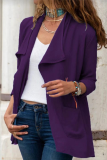 Casual Solid Split Joint Pocket Turndown Collar Outerwear
