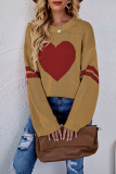 Casual Striped Split Joint  Contrast O Neck Tops Sweater