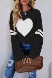 Casual Striped Split Joint  Contrast O Neck Tops Sweater