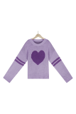 Casual Striped Split Joint  Contrast O Neck Tops Sweater