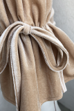 Fashion Elegant Solid Split Joint Fold Square Collar Dresses