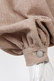 Fashion Casual Solid Pocket Buckle Turndown Collar Outerwear