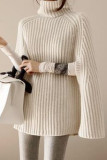 Fashion Street Solid Split Joint Turtleneck Tops