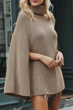 Fashion Street Solid Split Joint Turtleneck Tops