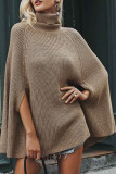 Fashion Street Solid Split Joint Turtleneck Tops
