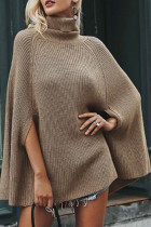 Fashion Street Solid Split Joint Turtleneck Tops