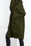 Casual Solid Pocket Zipper Hooded Collar Outerwear