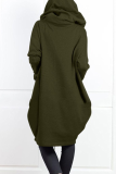 Casual Solid Pocket Zipper Hooded Collar Outerwear