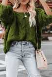 Fashion Casual Solid Basic O Neck Tops Sweater