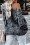 Fashion Casual Solid Basic O Neck Tops Sweater