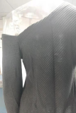 Fashion Casual Solid Patchwork Asymmetrical Oblique Collar Tops
