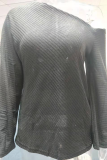 Fashion Casual Solid Patchwork Asymmetrical Oblique Collar Tops