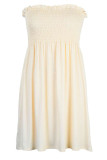 Fashion Casual Solid Split Joint Strapless Princess Dresses