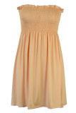 Fashion Casual Solid Split Joint Strapless Princess Dresses