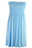 Fashion Casual Solid Split Joint Strapless Princess Dresses