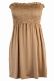 Fashion Casual Solid Split Joint Strapless Princess Dresses