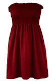 Fashion Casual Solid Split Joint Strapless Princess Dresses
